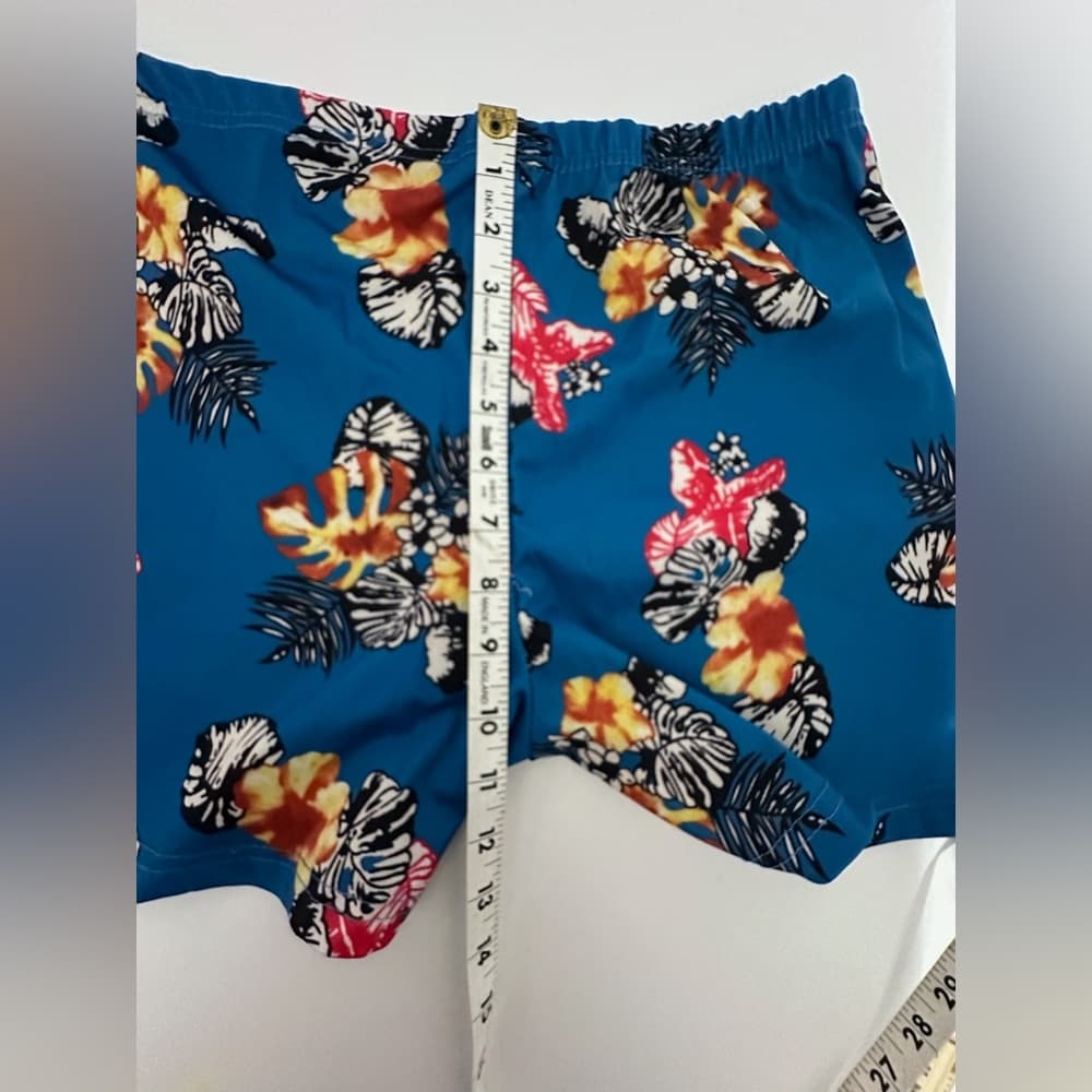 Blue Tropical Floral Print Two Piece Set Jacket & Shorts Lounge Travel Vacation - Thumbnail 11