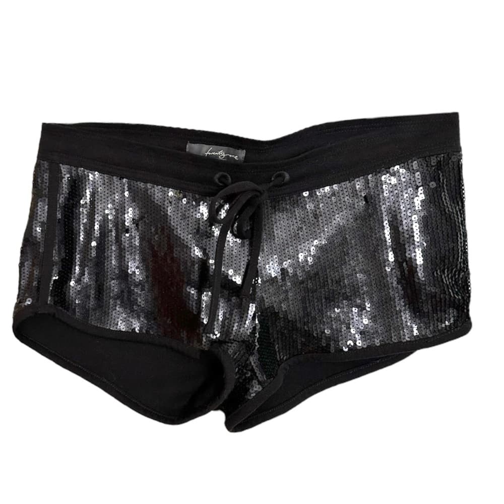 Forever 21 Black Sequin Disco Booty Shorts Size Medium - Thumbnail 2
