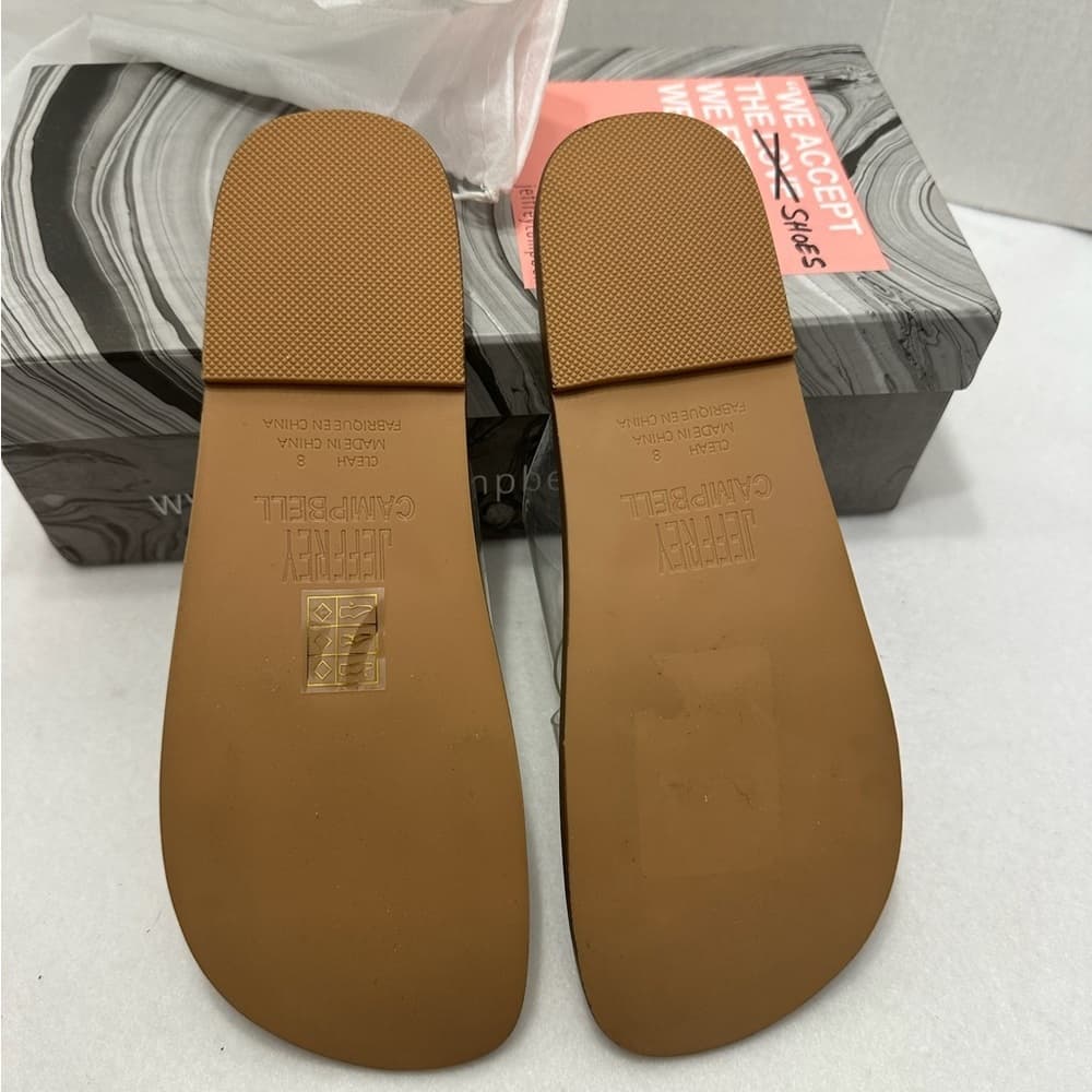 Jeffrey Campbell Cleah Strap Slides Snakeskin Footbed Sandals NIB Clear Size 8 - Thumbnail 10