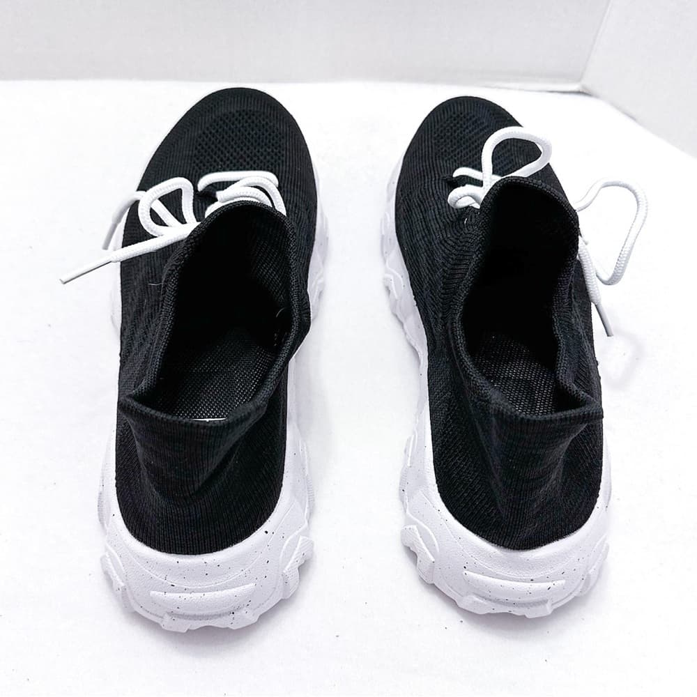 Black Mesh Breathable Casual Lightweight Sneakers w White Speckled Soles Size 9 - Thumbnail 8