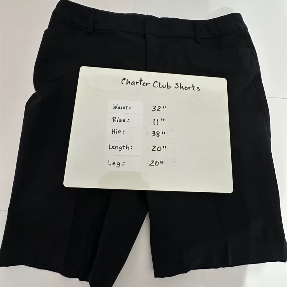 Charter Club Black Bermuda Shorts Womens Size 10 Classic Flat Front Mid Length - Thumbnail 9