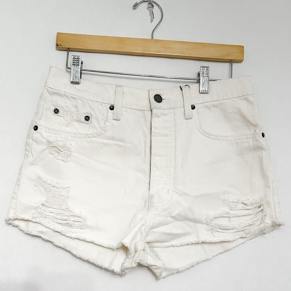 NWT Carmar Titania Distressed White Denim Jean Shorts Size 28 Festival SEE NOTE - Thumbnail 2