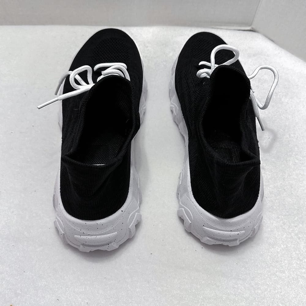 Black Mesh Breathable Casual Lightweight Sneakers w White Speckled Soles Size 9 - Thumbnail 7