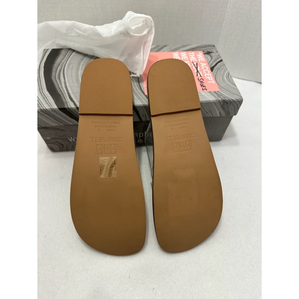 Jeffrey Campbell Cleah Strap Slides Snakeskin Footbed Sandals NIB Clear Size 8 - Thumbnail 3