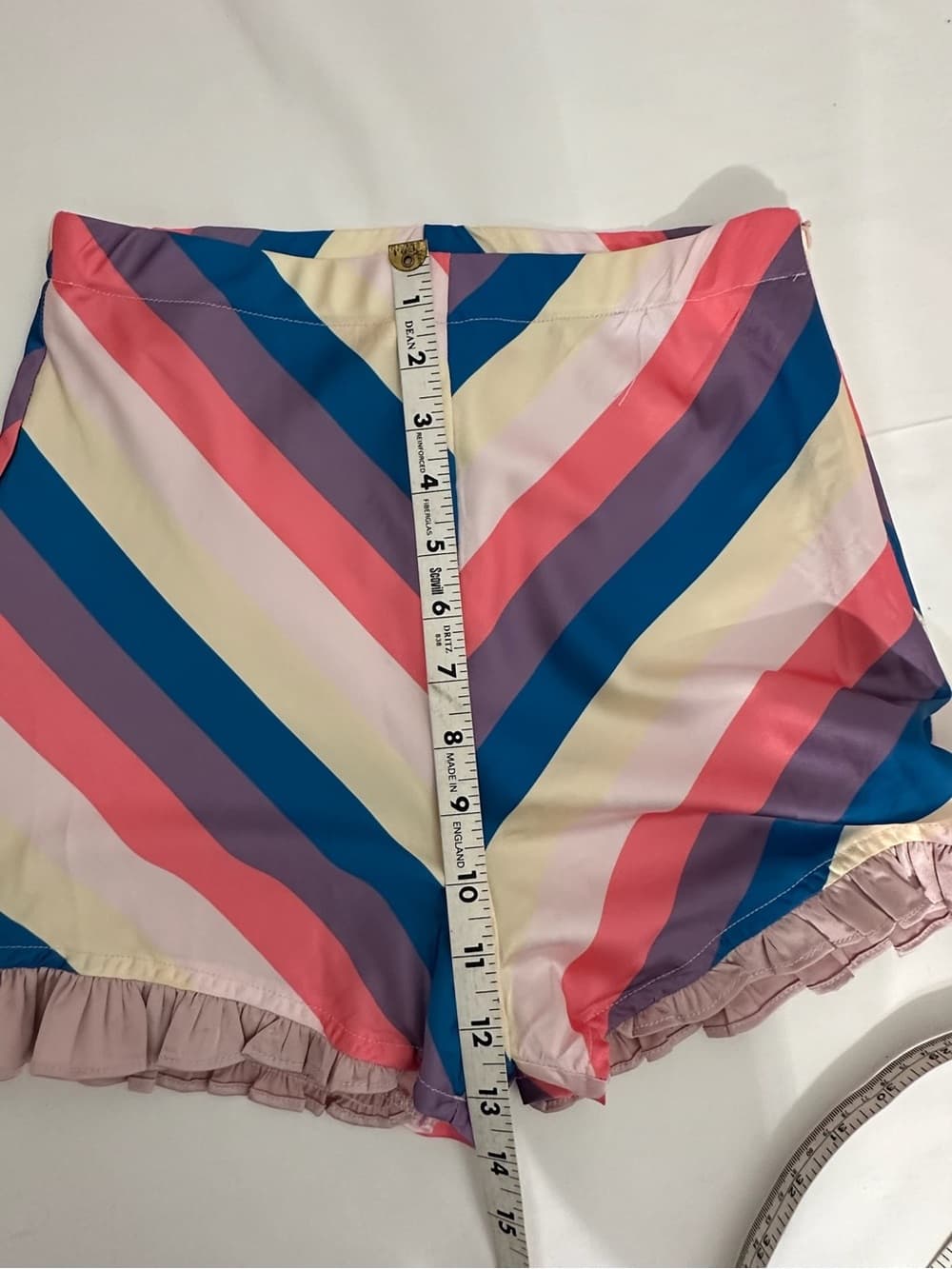 NWT Serpenti Chevron Stripe Ruffle Hem Micro Hot Shorts Pinup Style Retro XSmall - Thumbnail 9