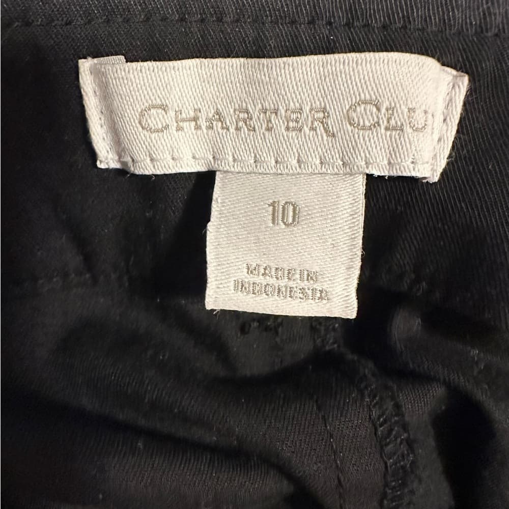 Charter Club Black Bermuda Shorts Womens Size 10 Classic Flat Front Mid Length - Thumbnail 10