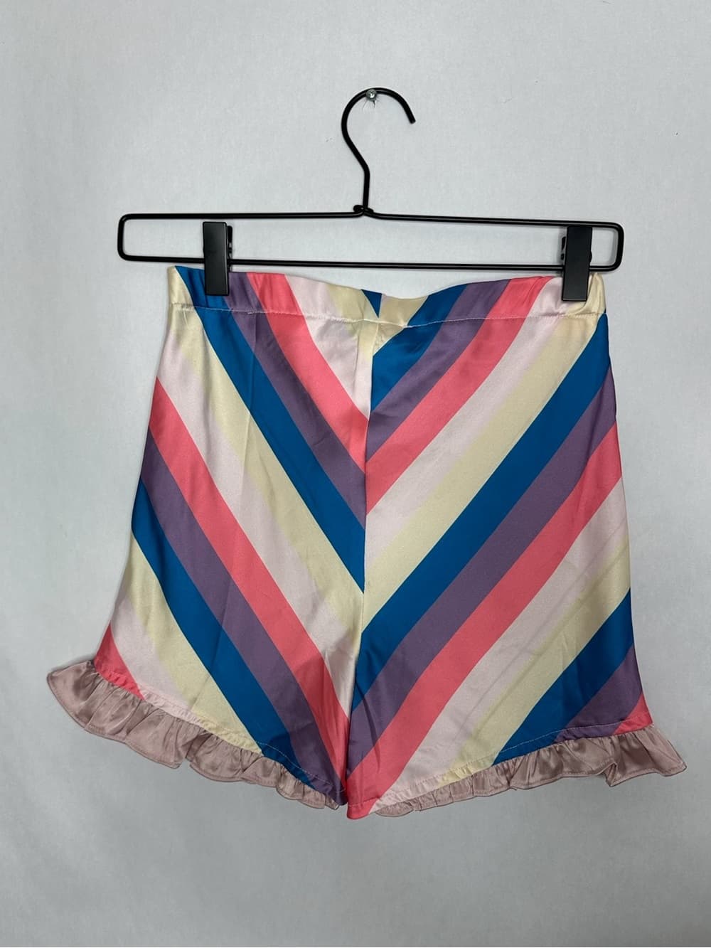 NWT Serpenti Chevron Stripe Ruffle Hem Micro Hot Shorts Pinup Style Retro XSmall - Thumbnail 5
