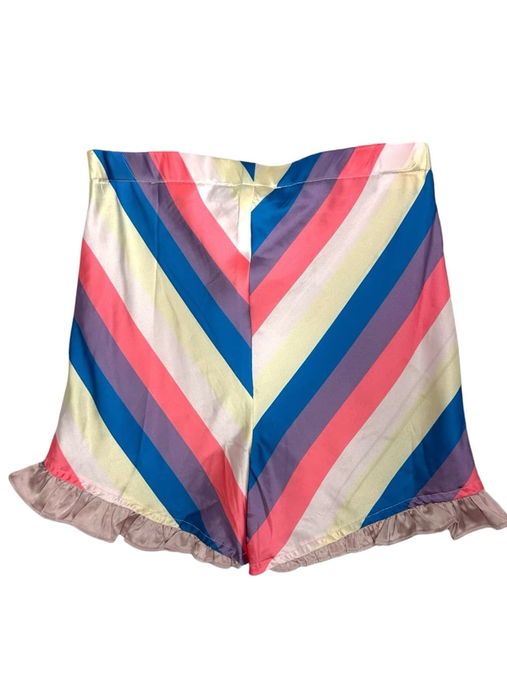 NWT Serpenti Chevron Stripe Ruffle Hem Micro Hot Shorts Pinup Style Retro XSmall - Thumbnail 2