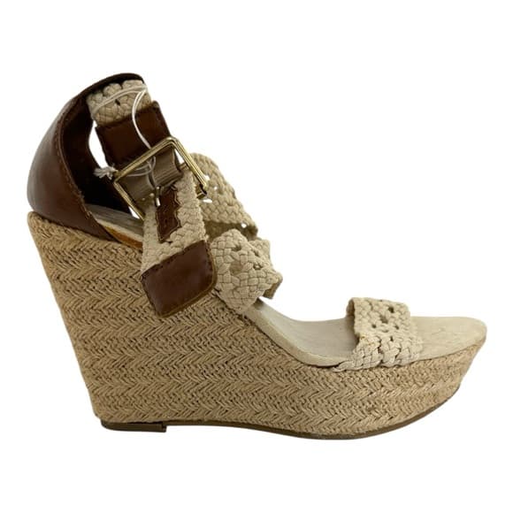 Brash Crochet Strap Espadrille Wedge Sandals Platform Neutral Y2K Size 8 - Thumbnail 17
