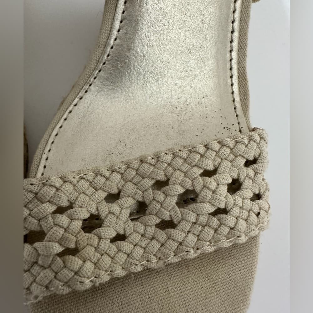 Brash Crochet Strap Espadrille Wedge Sandals Platform Neutral Y2K Size 8 - Thumbnail 2