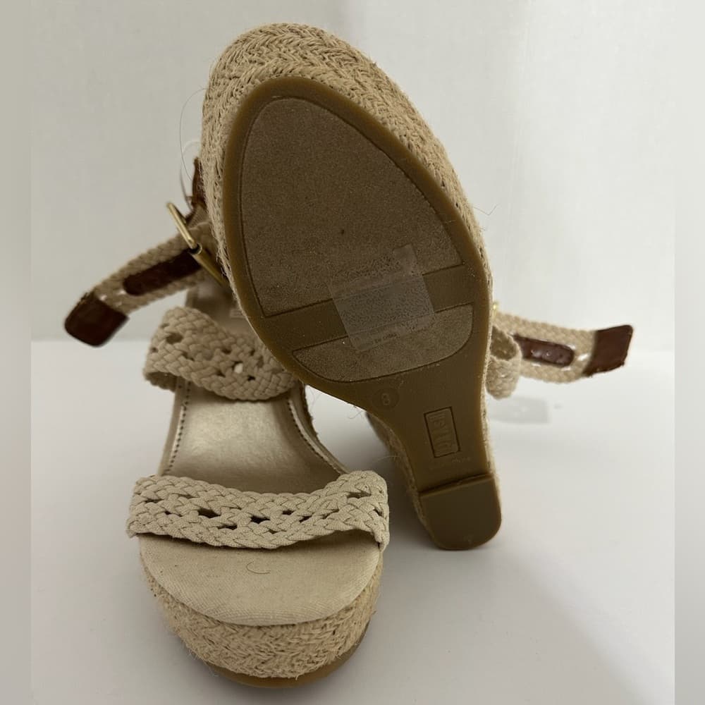 Brash Crochet Strap Espadrille Wedge Sandals Platform Neutral Y2K Size 8 - Thumbnail 14