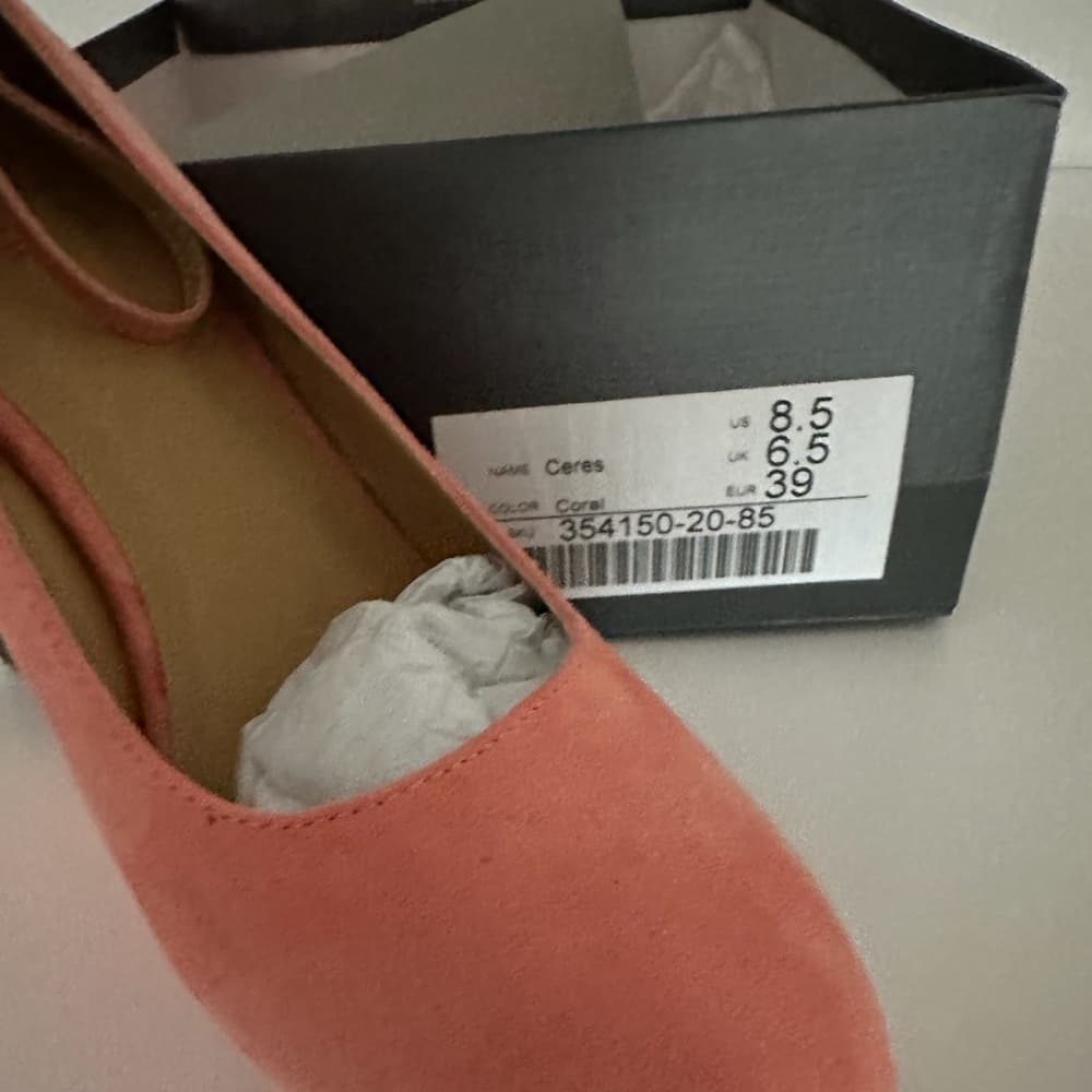NIB JustFab Ceres Coral Suede Platform Wedge Heels Y2K Size 8.5 - Thumbnail 9