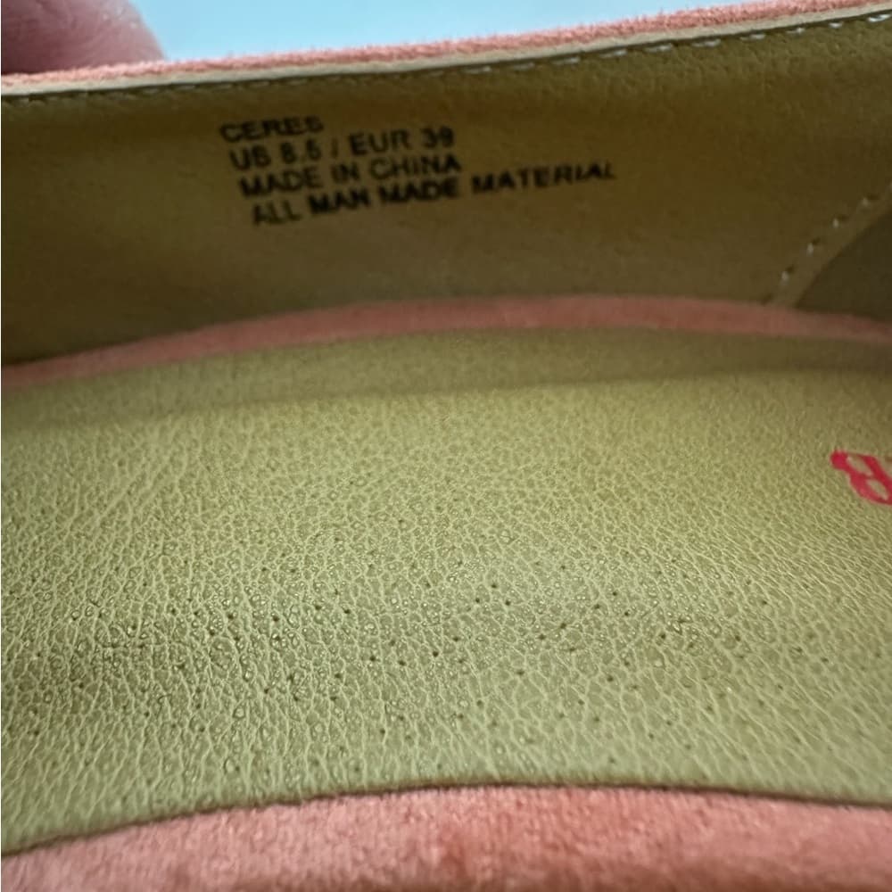 NIB JustFab Ceres Coral Suede Platform Wedge Heels Y2K Size 8.5 - Thumbnail 2