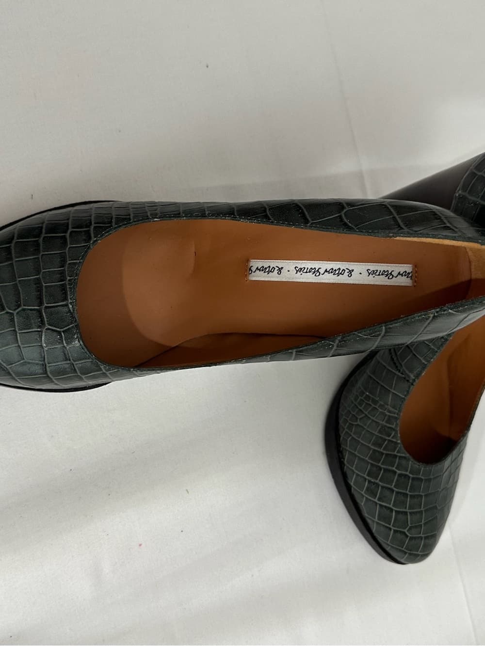 & Other Stories Croc Embossed Platform Block Heel Pumps US 6 Quiet Luxury - Thumbnail 3