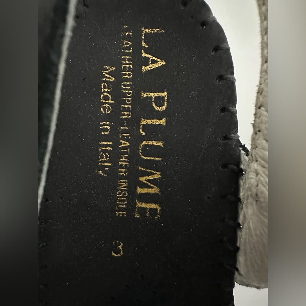 NEW Le Plume Italy Black Leather Strap Open Toe Wedge Sandals IT 37 (US 6.5-7) - Thumbnail 4