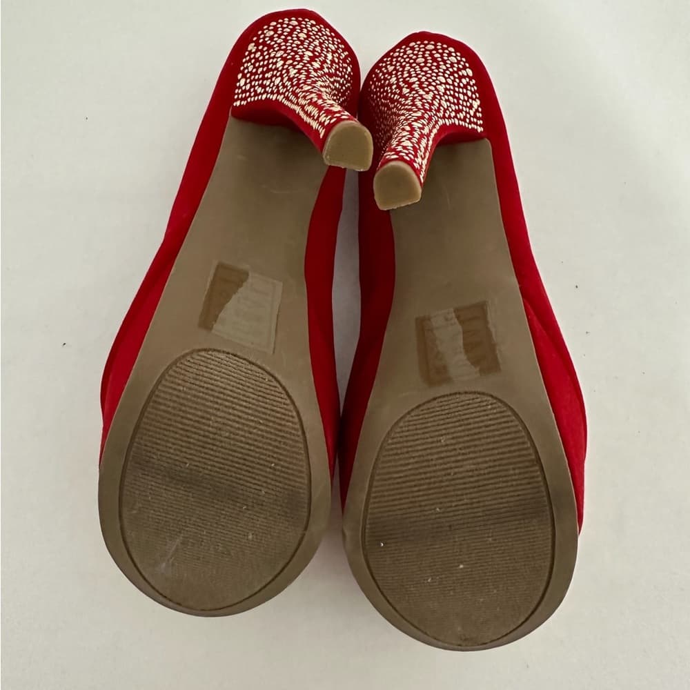 Shoedazzle Red Rhinestone Stiletto Platform Heels Size 9 Y2K Sparkle Glam Pumps - Thumbnail 12