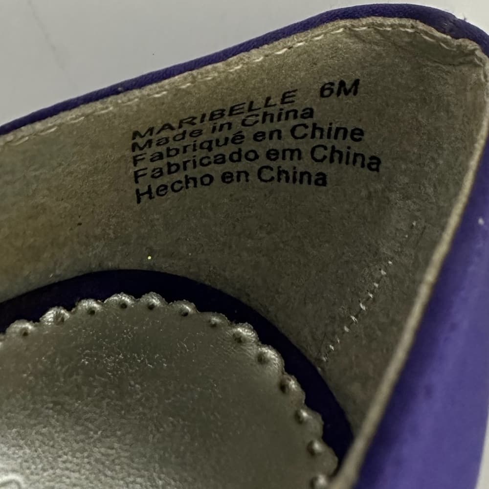 Michelangelo Maribelle Purple/Blue Satin Bow Peep Toe Heels Size 6M Bridal - Thumbnail 4