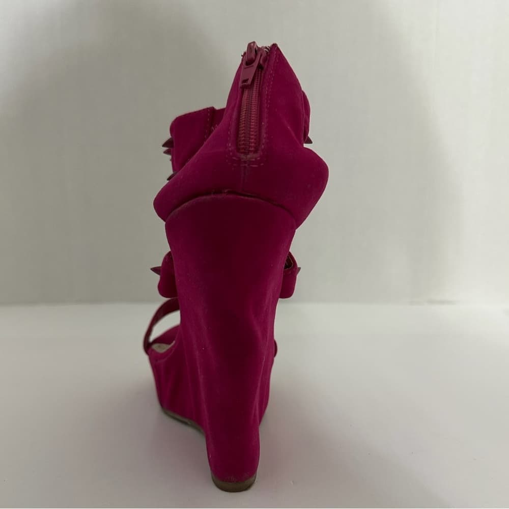 City Snappers Studded Platform Wedges Size 8.5 Spiked Heels Zip Back Rocker Y2K - Thumbnail 7