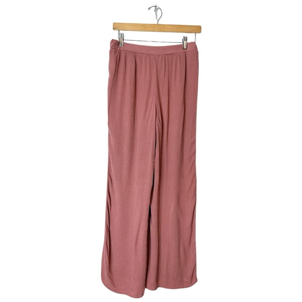 Charlotte Russe Wide Leg Palazzo Crinkle Pants w Shorts Lining Rose Y2K Large - Thumbnail 9