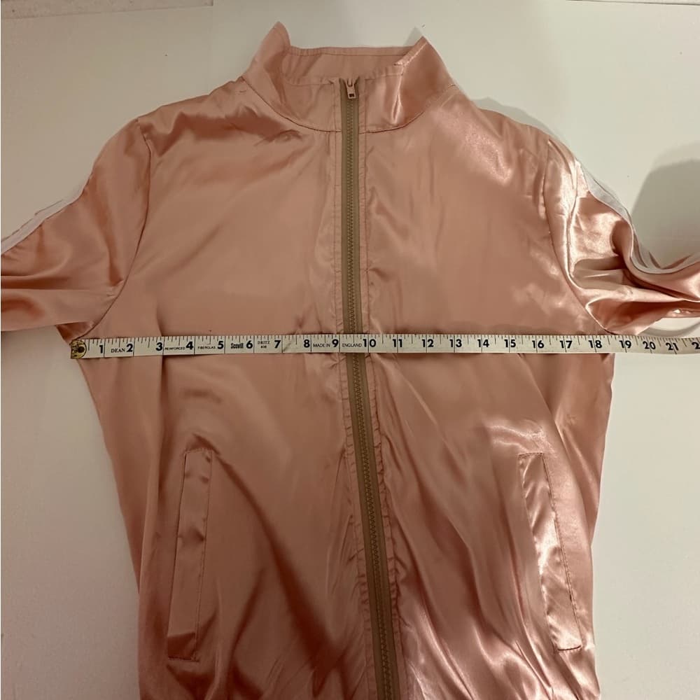 Blush Pink Satin Tracksuit Set Jacket & Pants Streetwear - SEE NOTES ON SIZING - Thumbnail 4