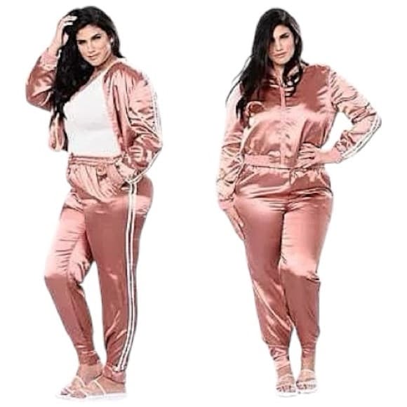 Blush Pink Satin Tracksuit Set Jacket & Pants Streetwear - SEE NOTES ON SIZING - Thumbnail 17