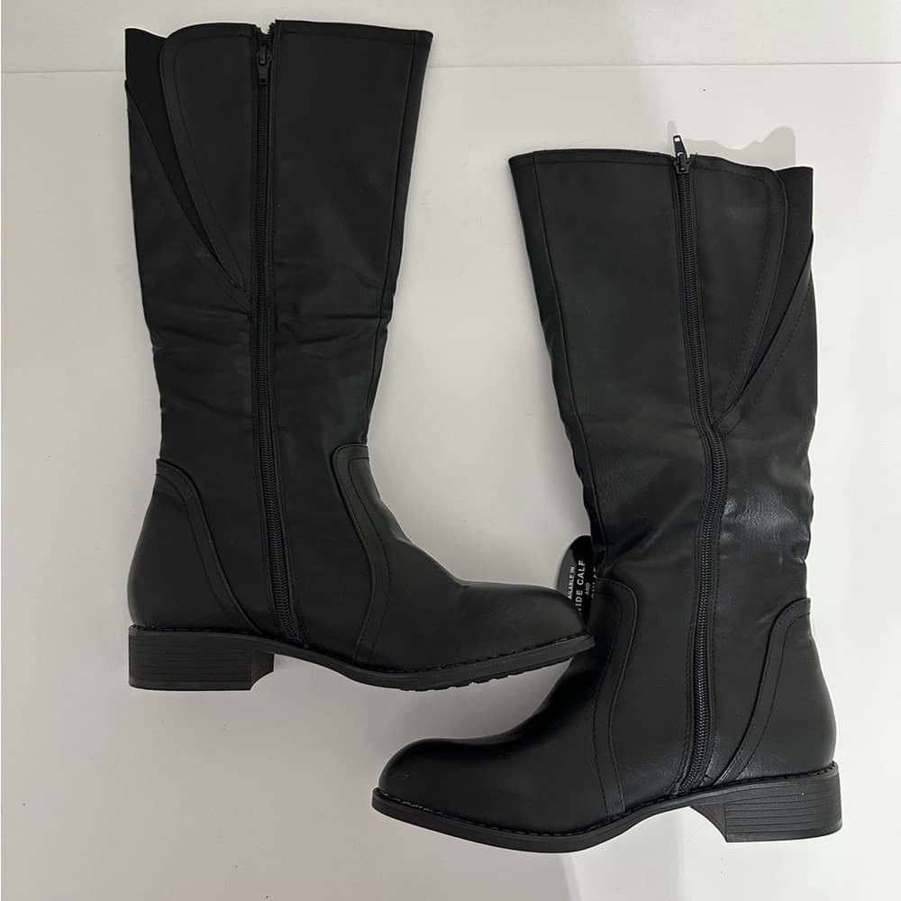NIB Style & Co Black MILAHP Mid-Calf Chunky Buckle Boots Size 8.5M Bikercore - Thumbnail 3