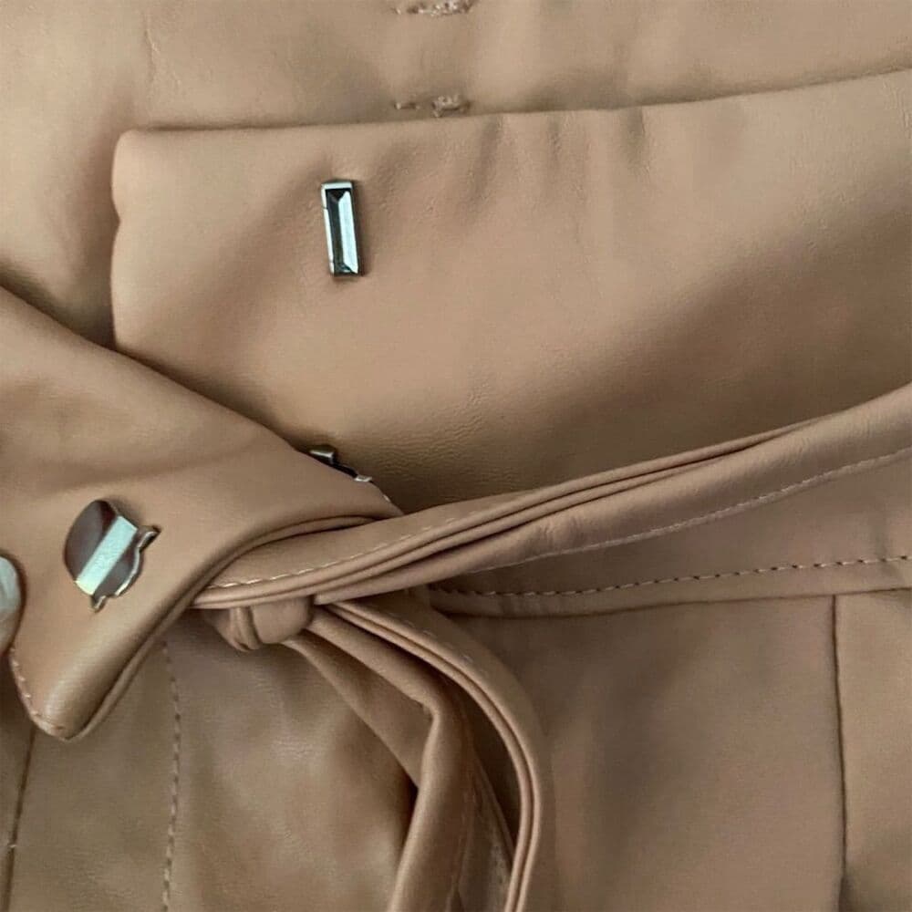 NWT Anthropologie X Blank NYC Chelsea Faux Leather Paper Bag Pants Peach Size 25 - Thumbnail 7