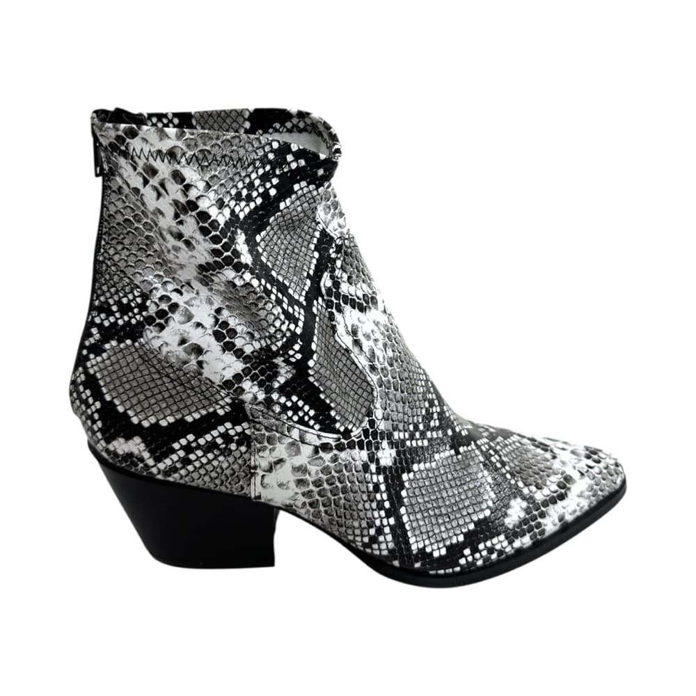 YOKI Snakeskin Western Pointed Toe Ankle Boots Faux Leather Zip Booties Size 10 - Thumbnail 11