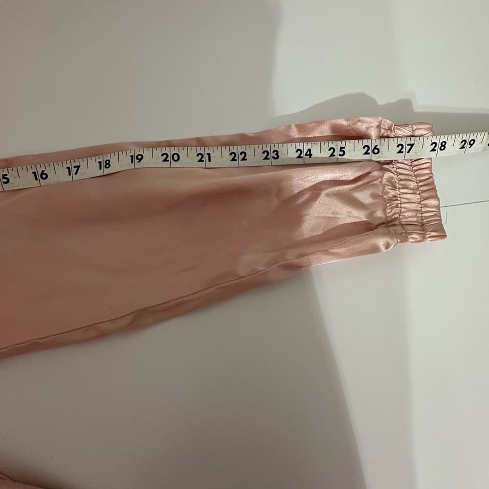 Blush Pink Satin Tracksuit Set Jacket & Pants Streetwear - SEE NOTES ON SIZING - Thumbnail 5