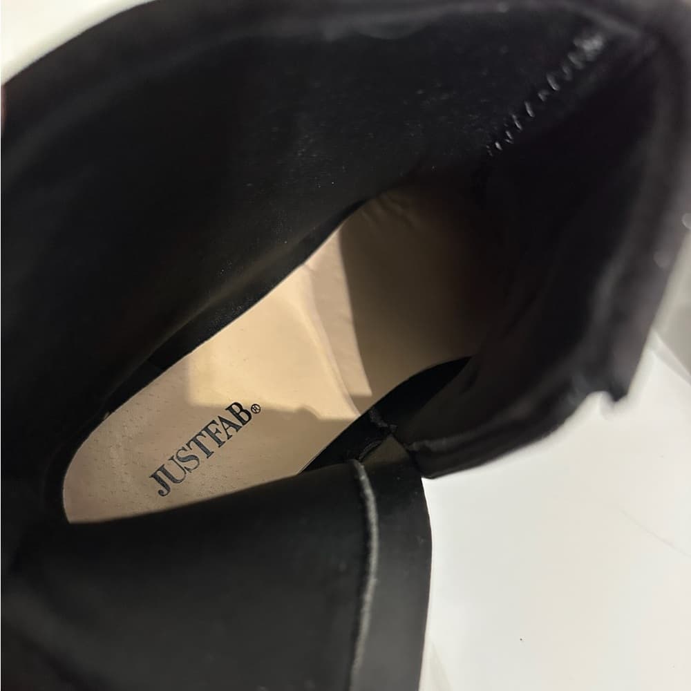 NIB JustFab “Rebel” Black Western Booties with Studded Floral Design Size 8.5 - Thumbnail 7