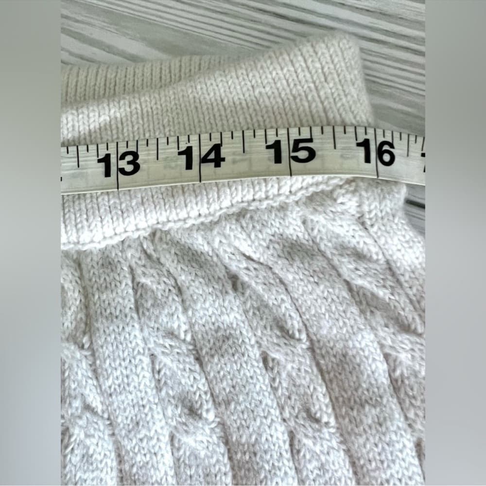 ASCOT+HART Wide Leg Graphic Yarn Knit Sweater Pants Off-White Women’s Size Large - Thumbnail 13