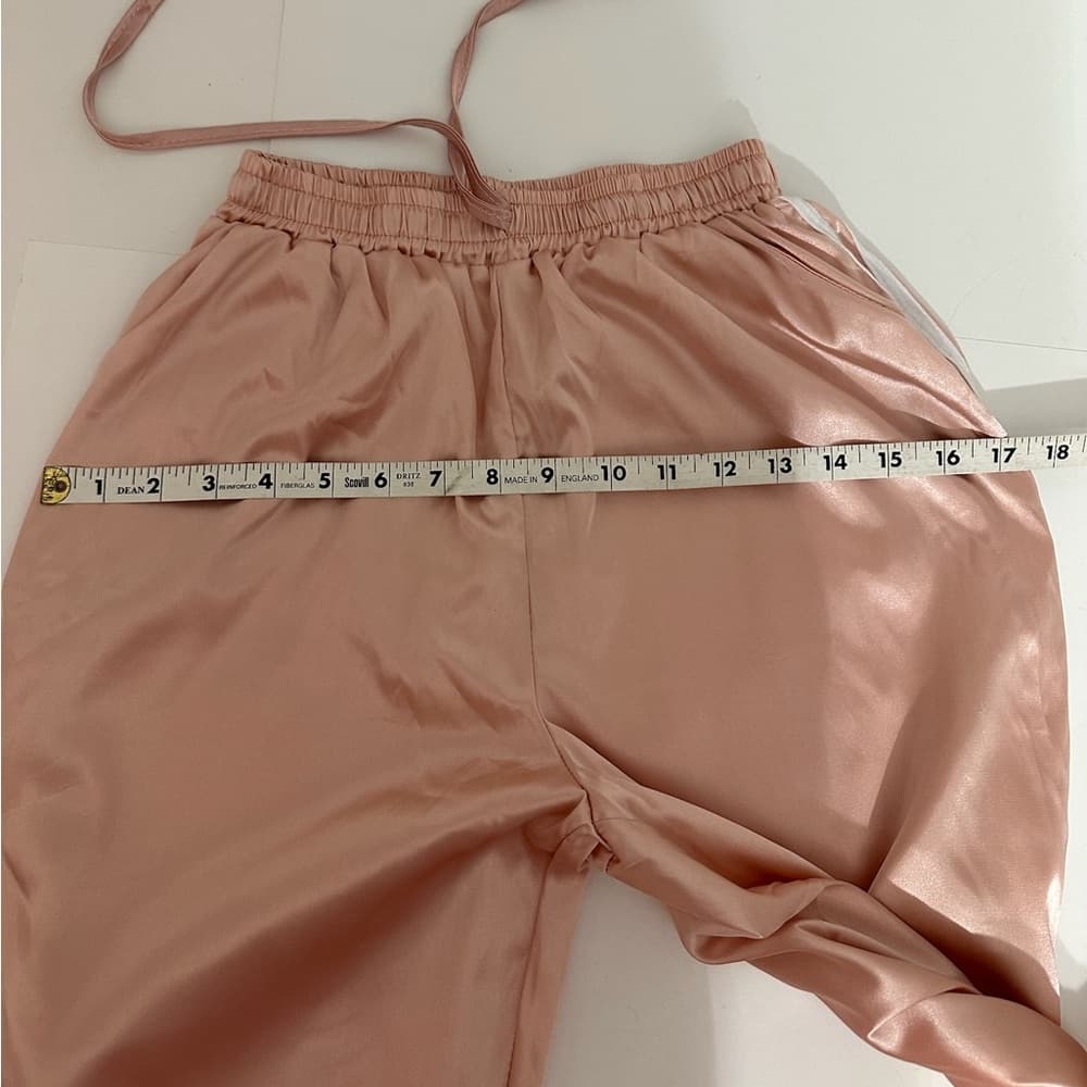 Blush Pink Satin Tracksuit Set Jacket & Pants Streetwear - SEE NOTES ON SIZING - Thumbnail 11