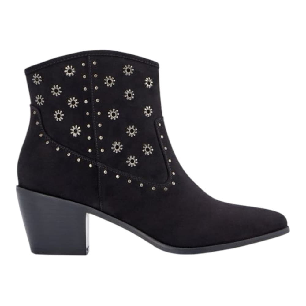 NIB JustFab “Rebel” Black Western Booties with Studded Floral Design Size 8.5 - Thumbnail 16