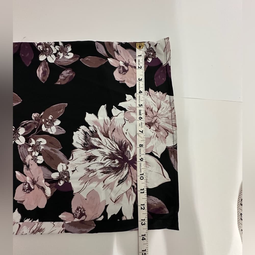 Charlotte Russe Floral Wide Leg Pants Black Purple Size X-Large Feminine Garden - Thumbnail 11