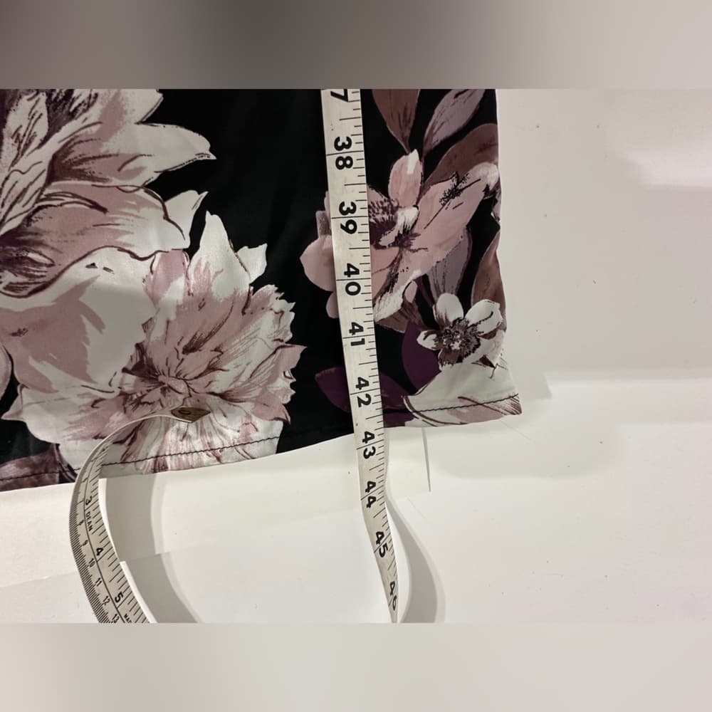 Charlotte Russe Floral Wide Leg Pants Black Purple Size X-Large Feminine Garden - Thumbnail 10