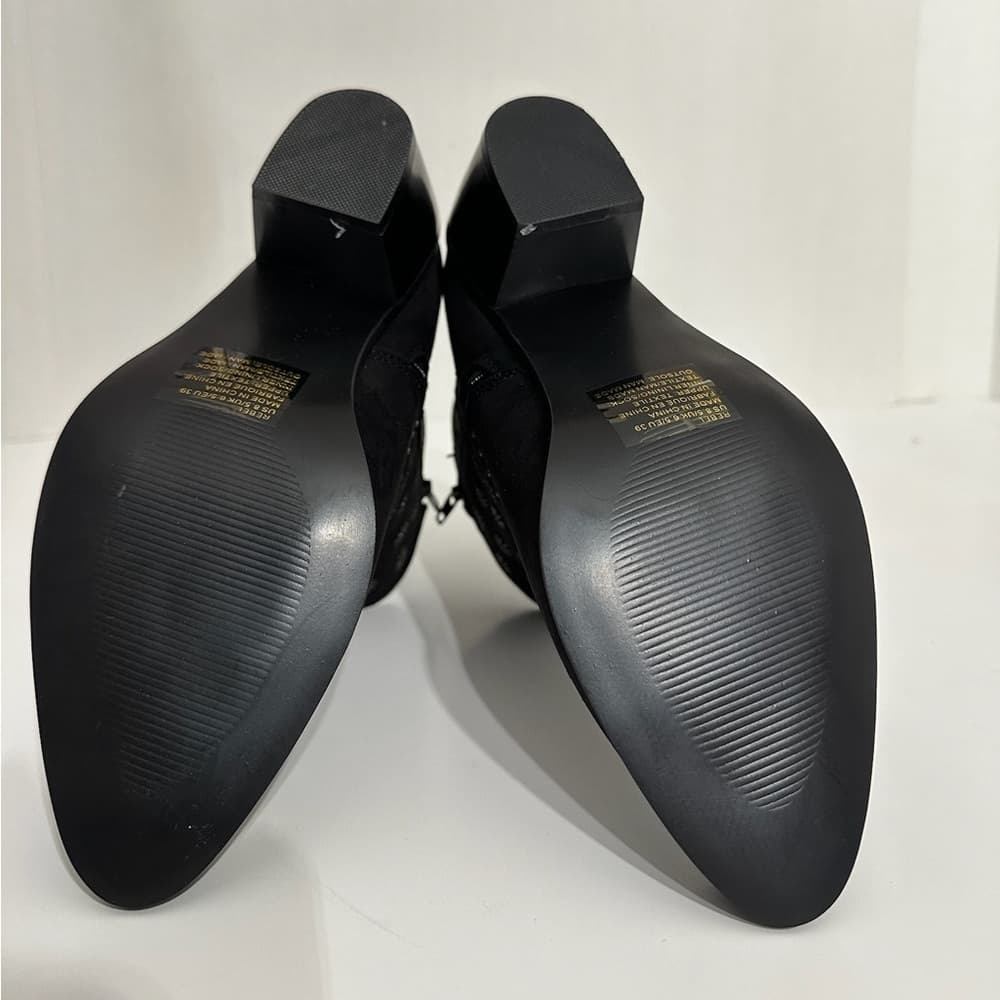 NIB JustFab “Rebel” Black Western Booties with Studded Floral Design Size 8.5 - Thumbnail 10