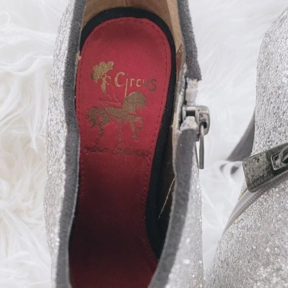 Circus Sam Edelman Silver Glitter Heel Boot Bootie Size 6.5 - Thumbnail 6