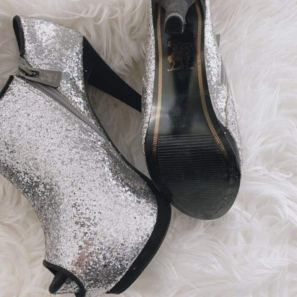Circus Sam Edelman Silver Glitter Heel Boot Bootie Size 6.5 - Thumbnail 5