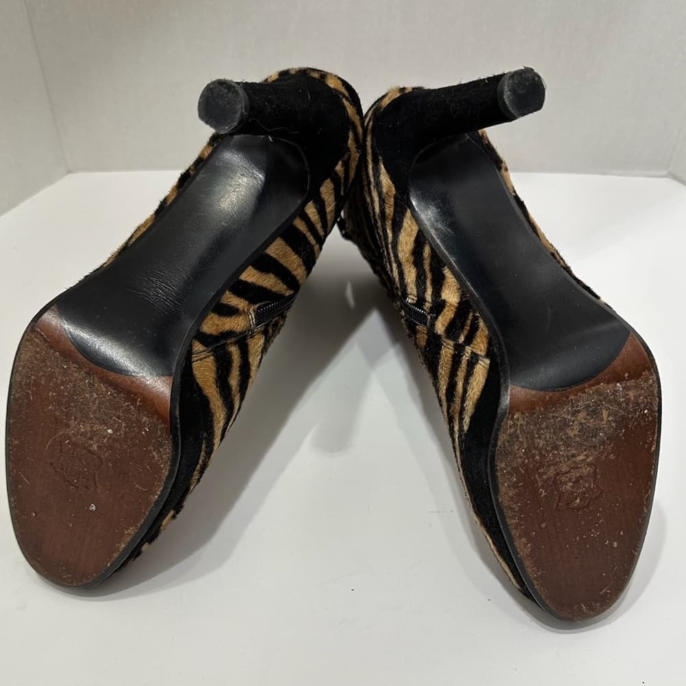 Stuart Weitzman Zebra Print Calf Hair Ankle Boots - Vintage Y2K Womens Size 8 - Thumbnail 6