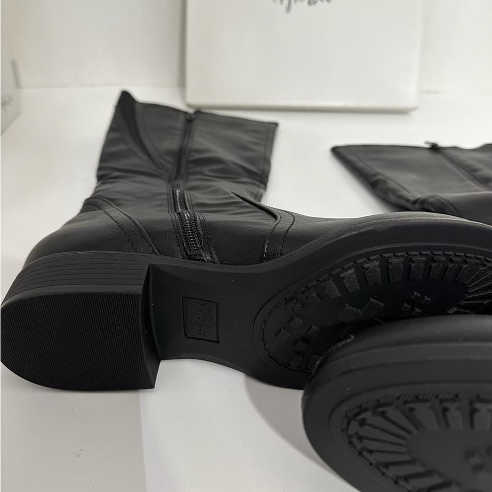 NIB Style & Co Black MILAHP Mid-Calf Chunky Buckle Boots Size 8.5M Bikercore - Thumbnail 6