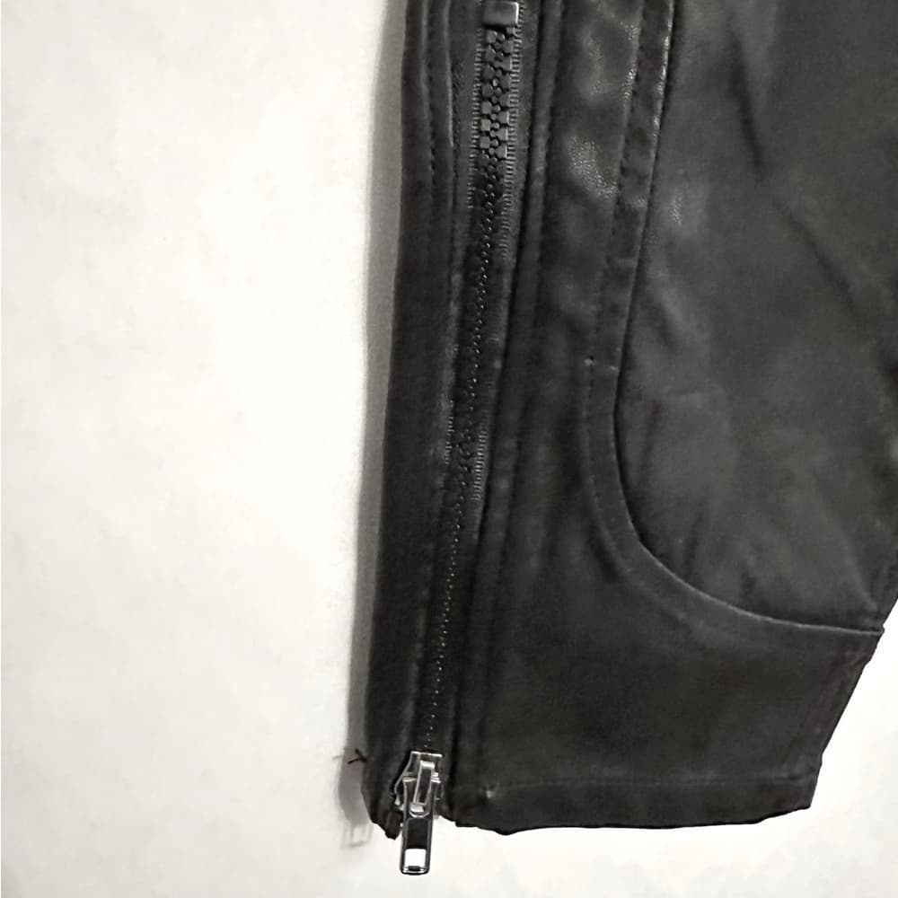 NWT Blank NYC Black Vegan Leather Moto Pants Womens Plus Size 33 - Thumbnail 4