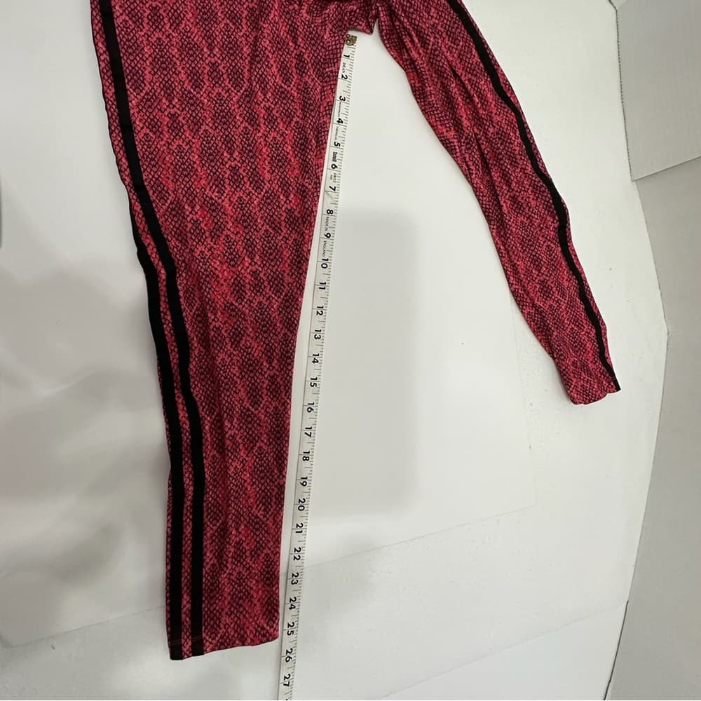 NWOT Adidas Originals Red Pink Snake Print Rare Y2K Soccer Leggings Size Small - Thumbnail 3