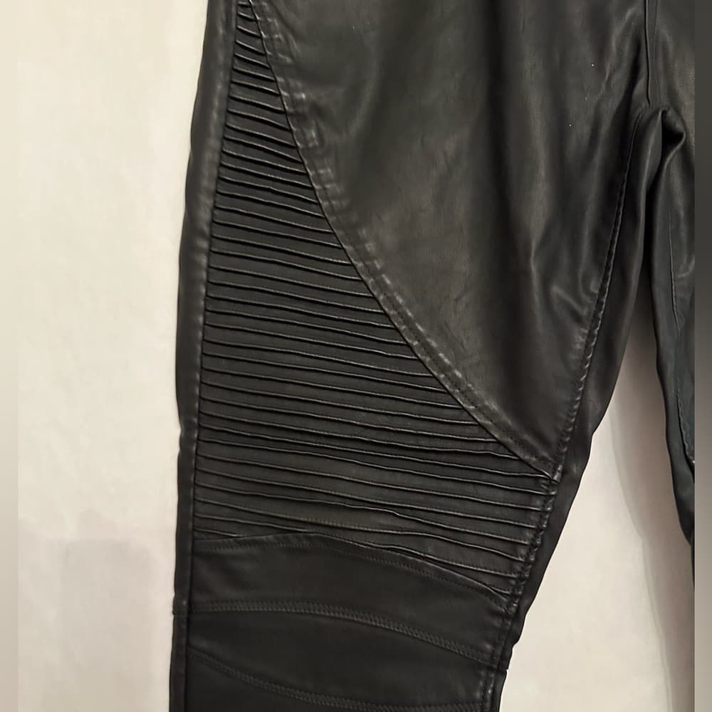 NWT Blank NYC Black Vegan Leather Moto Pants Womens Plus Size 33 - Thumbnail 7
