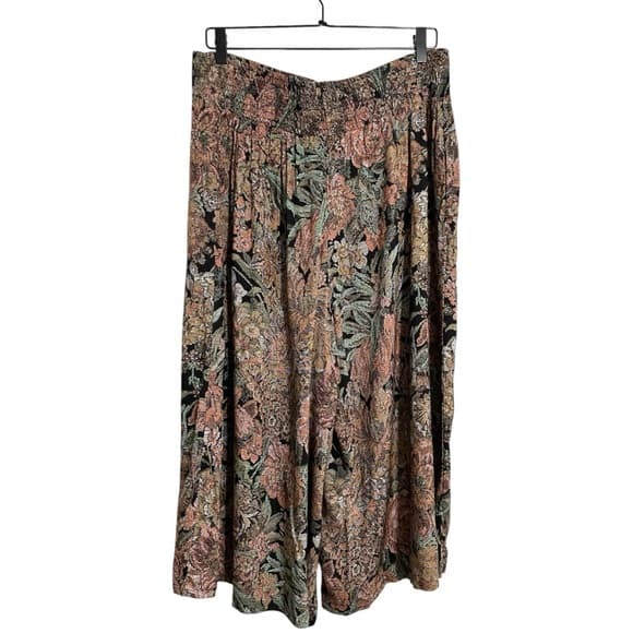Vintage Floral Tapestry Culottes Wide Leg Capri Pants Multicolor Size 9/10 Boho - Thumbnail 7