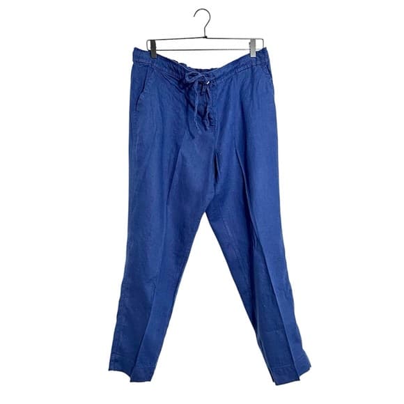Tommy Bahama Blue Linen Drawstring Pants Size Large Relaxed Coastal Vibe - Thumbnail 16
