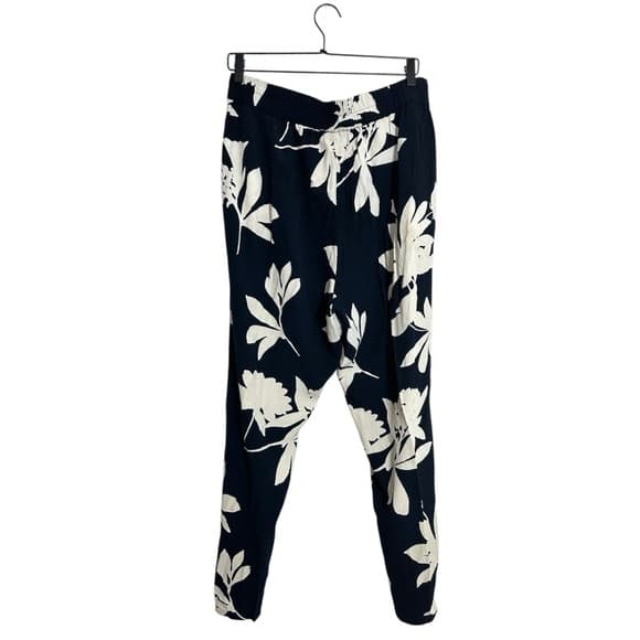 Lucky Brand Black Off White Floral Print Pants Size Large Bohemian - Thumbnail 9