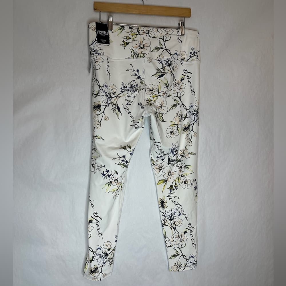 NWT Victoria’s Secret Sport White Floral Knockout Tights Leggings X-Large XL - Thumbnail 5