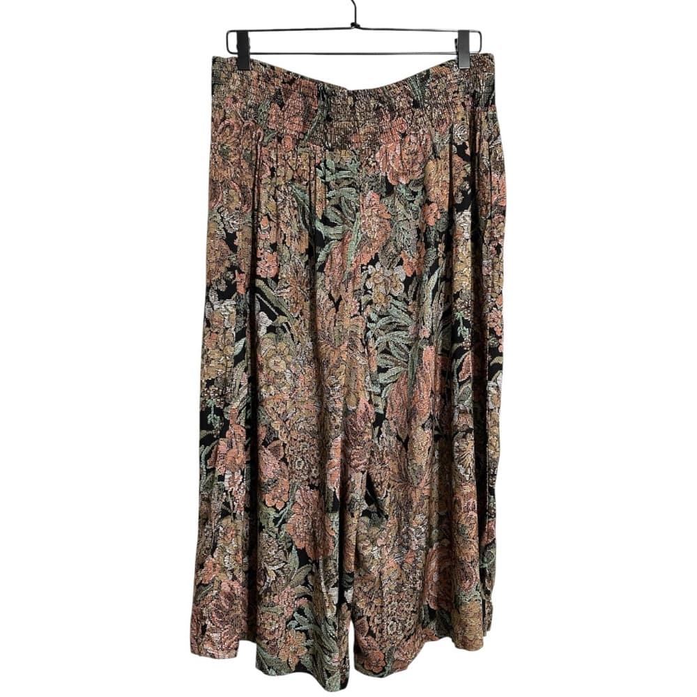 Vintage Floral Tapestry Culottes Wide Leg Capri Pants Multicolor Size 9/10 Boho - Thumbnail 6