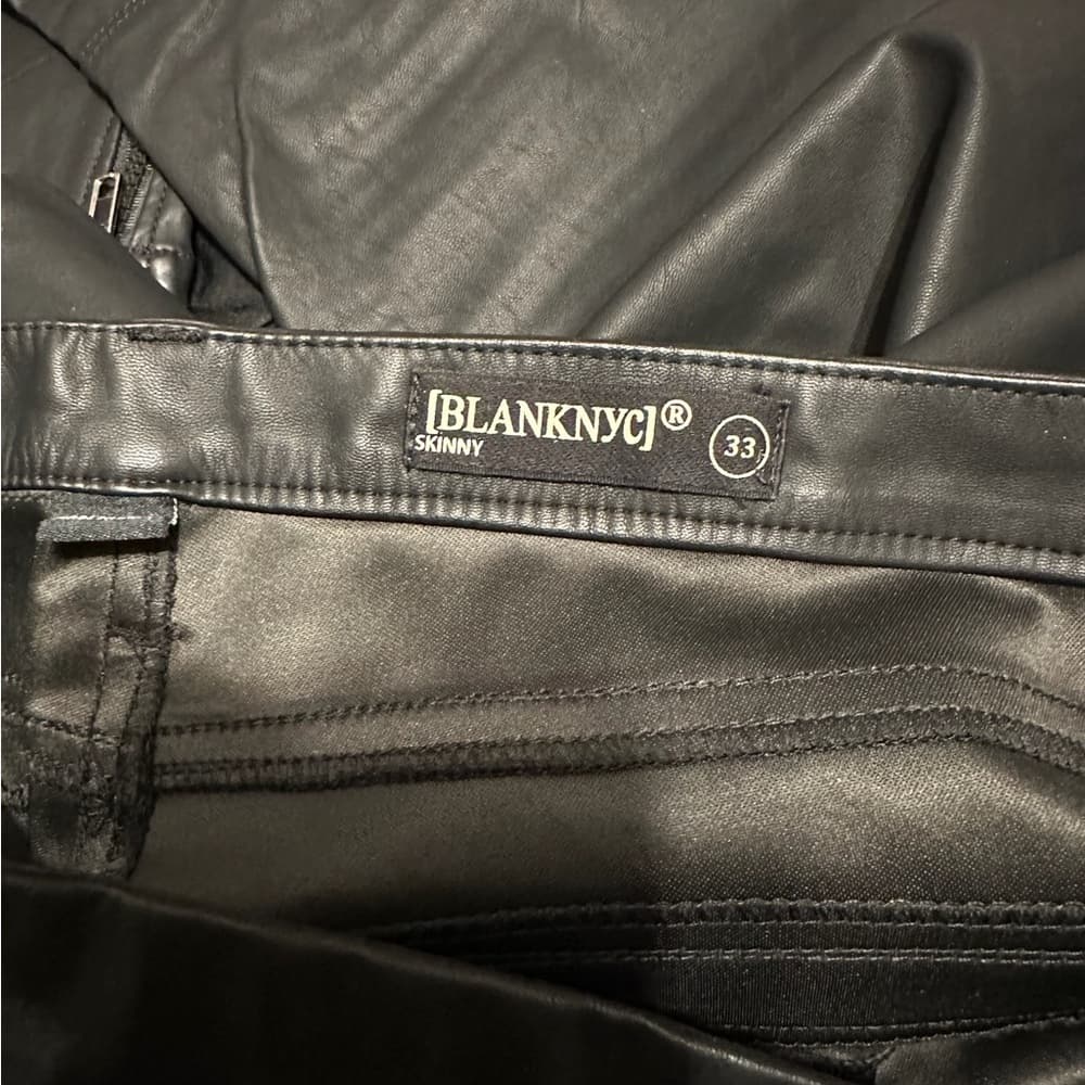 NWT Blank NYC Black Vegan Leather Moto Pants Womens Plus Size 33 - Thumbnail 14