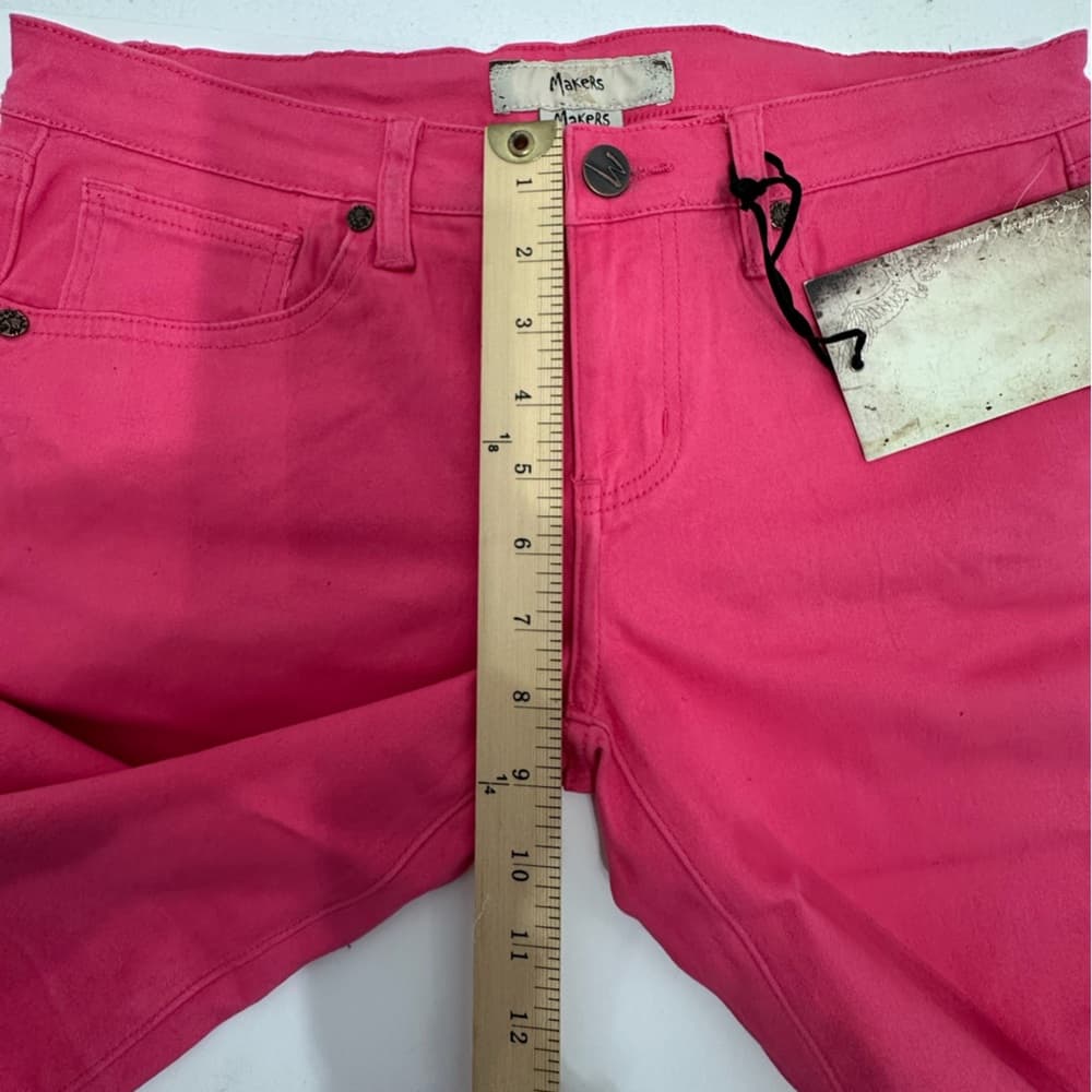 Makers Hot Topic Hot Pink Skinny Jeans Y2K Deadstock Size 9 Juniors - Thumbnail 3